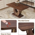 thumbnail image 5 of TesNus Dining Table 63 Inch Walnut Wood Grain Modern Rectangular for 6 Persons Kitchen, 5 of 7
