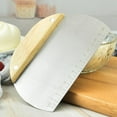 thumbnail image 4 of HaoXun Stainless Steel Dough Scraper with Wooden Handle - Professional Baking Cutter Tool for Bread, Pizza, Pastry Dough Preparation - Ergonomic Design with Measurement Scale (6.3 Inch), 4 of 6