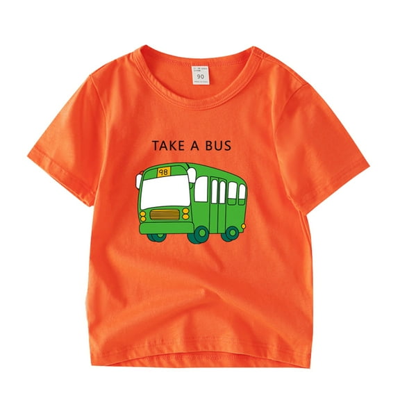 EnJoCho Child Cartoon Tops Summer Toddler Boys Girls Cartoon Car Prints Design Casual Short Sleeve, Crew Neck, T-Shirt Top for Kids Boy and Girl Clothes