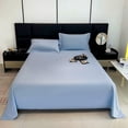 thumbnail image 1 of Sábana de poliéster de color sólido | Respetuoso con la piel y lavable a máquina | 8 opciones de color: azul, gris, caqui, verde menta, blanco, amarillo, rosa, azul cielo | 180x230cm | Fibra suave y, 1 of 6