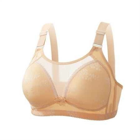 Bigersell Women s Spaghetti Strap On Sale Woman s Lace Embroidered Seamless Comfortable Breathable Bra Underwear No Underwire Balconette Bra Style F-750 Beige XXL