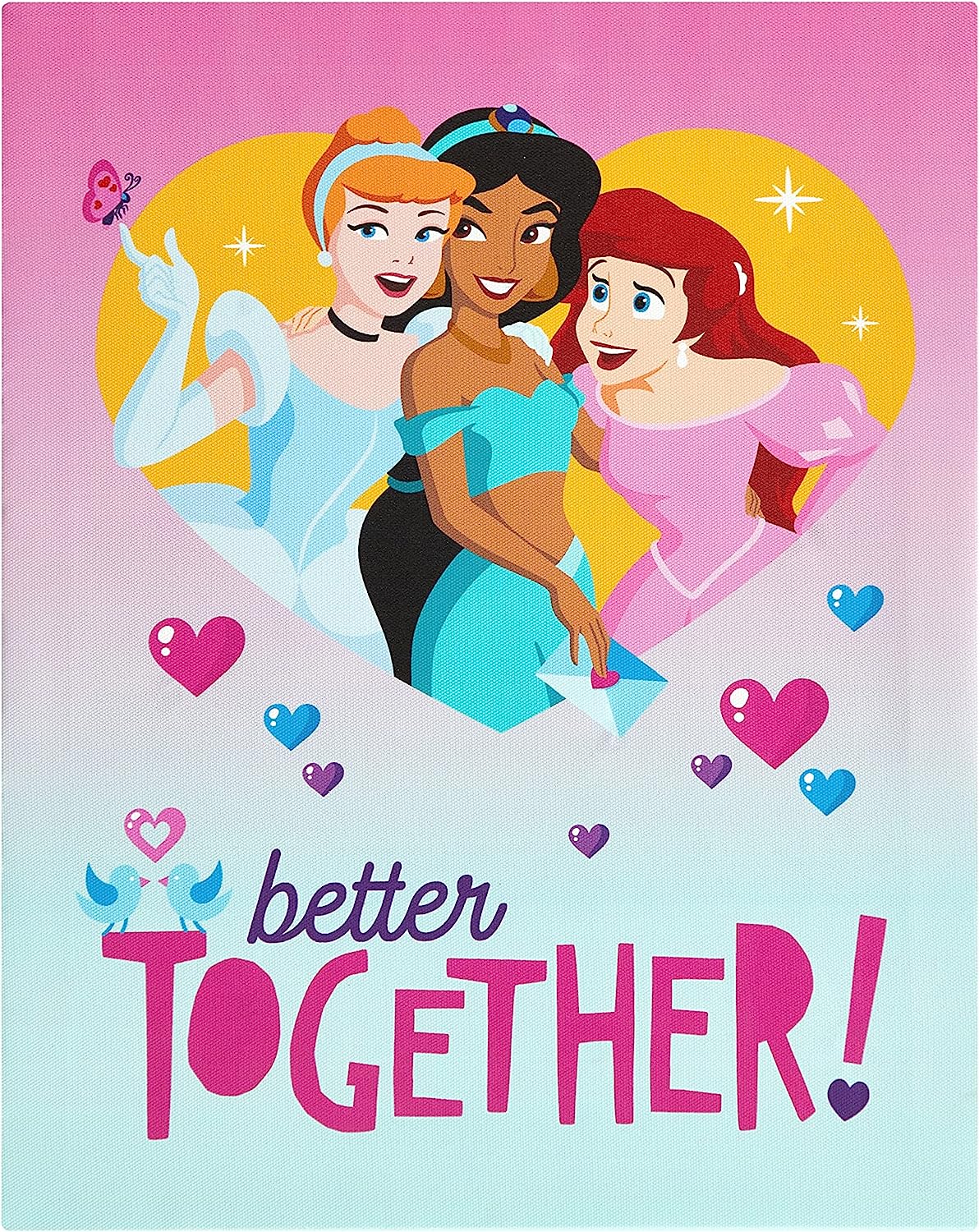 Disney Princess Canvas Wall Art,Childrens Wall Hanging Décor 11x14