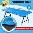 thumbnail image 2 of 12 Pcs Plastic Table Cloths Disposable for Parties Picnic Table Covers with Fall Elastic Fitted Elastic Cover Rectangle Waterproof for Thanks Giving Christmas Picnic(8 Ft, 96 x 30 Inch,Blue), 2 of 7