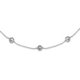 thumbnail image 3 of Primal Silver Sterling Silver Rhodium 7-8mm Grey Freshwater Cultured Pearl 9 Station Necklace, 3 of 5