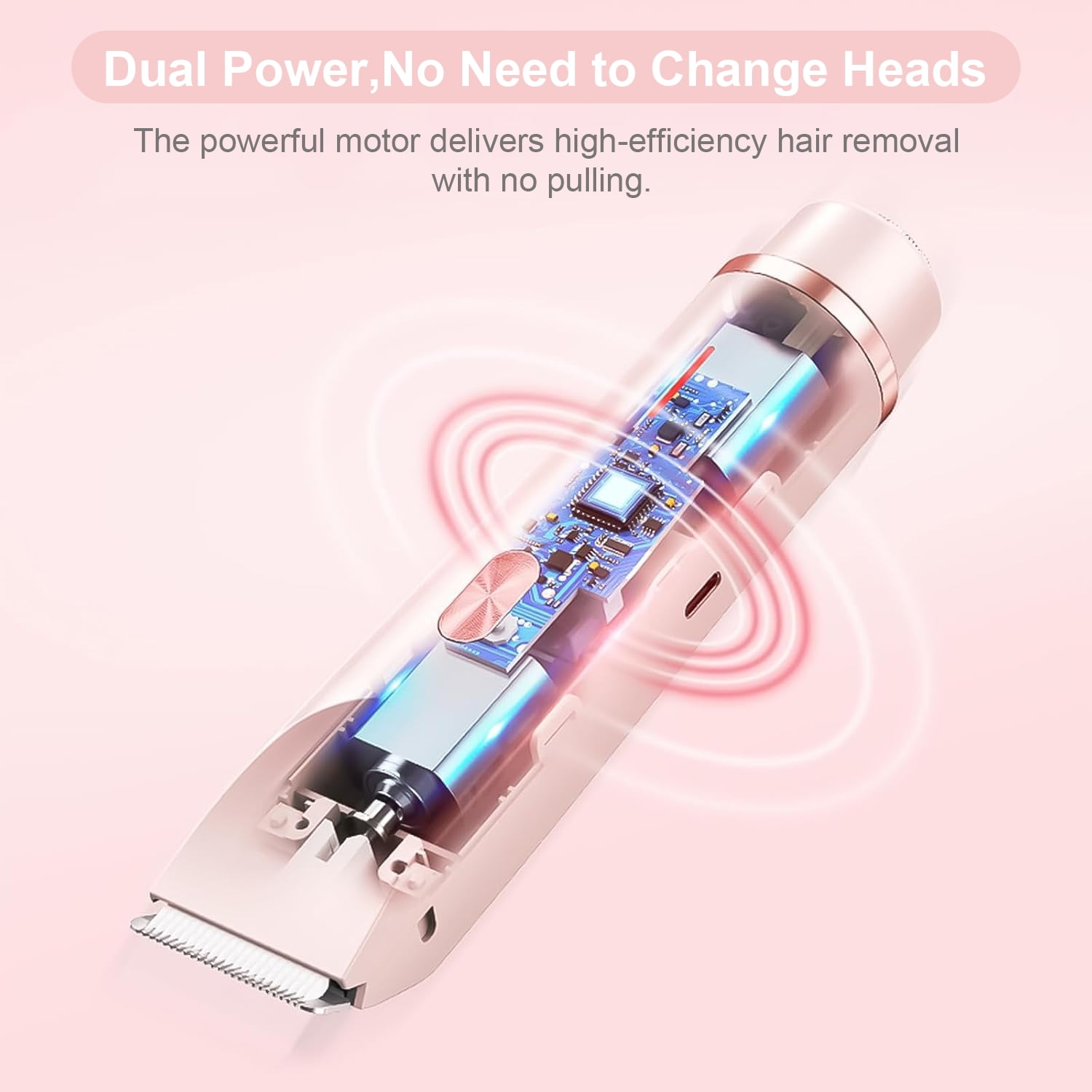 MichPong Woman Electric Razor Gift, Dual-Head Shaver Face Bikini Trimmer, Rechargeable Wet Dry Use