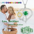 thumbnail image 5 of Fasjewly Sunflower Heart Neckalce,925 Sterling Sliver Birthstone Pendant Flower Necklace Birthday Anniversary Christmas Jewelry Gifts for Women-June, 5 of 11