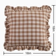 thumbnail image 3 of Dademeo Plaid Ruffle Throw Pillow Cover, Farmhouse Brown And White Checkered Pillowcase, Chic Vintage Square Decorative For Bed Sofa Living Room, 3 of 5