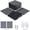 Gray, variant on 44 Pack  Plastic Interlocking Deck Tiles,(12pcs Edge Trim+4pcs Corner)Outdoor Patio Flooring, 12"x12" Interlocking Decking Tile Outdoor All Weather Use, Waterproof Patio Pavers for Pool Balco