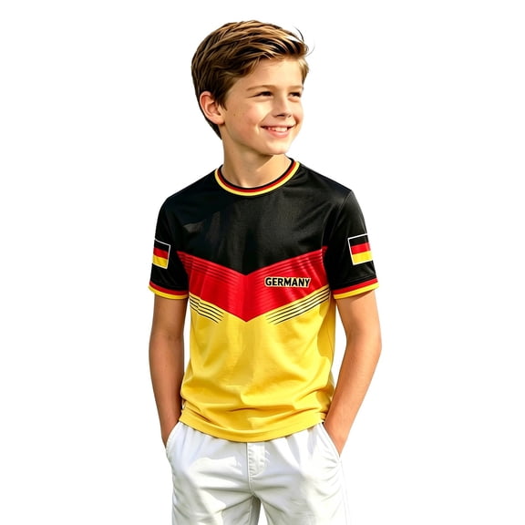 Teen Boys' 2026 Fan Soccer Jersey Team Youth Enthusiast For Adult Style Shirt For Young And Players Sublimated Football Fashion Top Size 14-15T