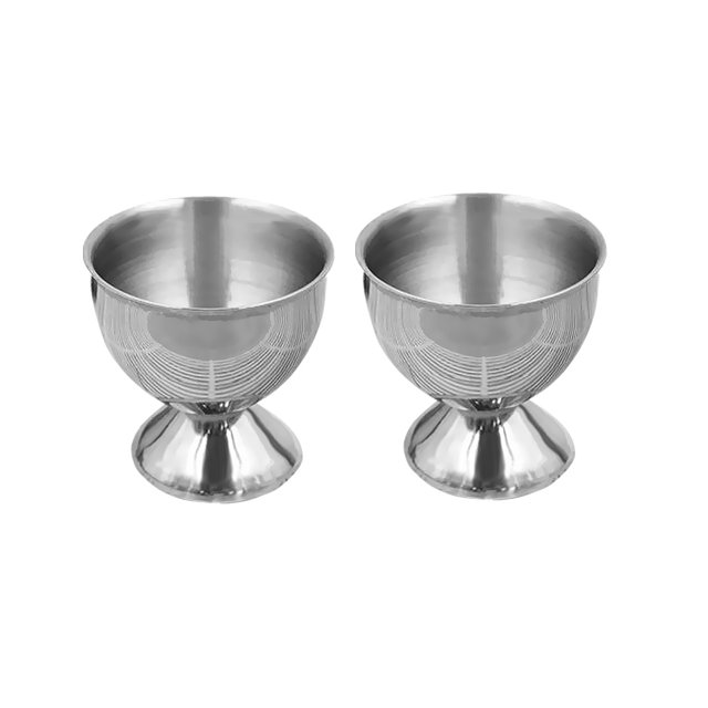2x Utensilio vaso de tenedor del huevo vaso de huevo hervida suave del acero inoxidable Gloria Huevera de acero inoxidable