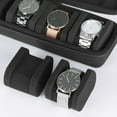 thumbnail image 1 of Estuche Rígido Para Reloj, 5 Ranuras, Diseño De Almohada Negra, Cremalleras Dobles, Caja De Almacenamiento Para Reloj De Pulsera, Resistente Al Desgaste Para Viaje, 1 of 7
