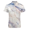 thumbnail image 4 of Marble Texture Men Zipper T-shirt Summer Casual Short Sleeve T-shirt Top, 4 of 7
