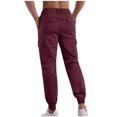 thumbnail image 3 of cllios Slim Fit Cargo Pants for Men Casual Cotton Tapered Trousers Multi Pockets Slim Fitted Elastic Waisted Jogger Pants, 3 of 8