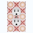 thumbnail image 1 of Metal Light Switch Plate Cover Mandala Orange Gray Floral Pattern Damask MDL105, 1 of 13