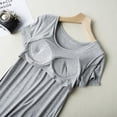 thumbnail image 6 of Women Short Sleeve Built-in Bra Padded Long Nightdress Sleepwear Pajamas Nightgown, 6 of 8