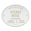 Personalized Whitehall Products Oval Welcome House Plaque with White/Gold Finish