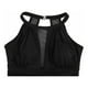 thumbnail image 2 of Traje de baño de una pieza con escote en V profundo, color negro, talla M, elegante traje de baño de malla con cuello halter, 2 of 8