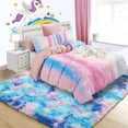 thumbnail image 7 of TWINNIS Shaggy Rainbow Area Rugs For KLids, Colorful Fluffy Carpet For Living Room Bedroom Nursery Room, 3'x5',Purple, 7 of 7