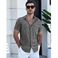 thumbnail image 5 of COOFANDY Men's Cool Linen Cotton Short Sleeve Shirt, Casual Button Down Shirt for Beach Summer Wedding Daily, 5 of 8
