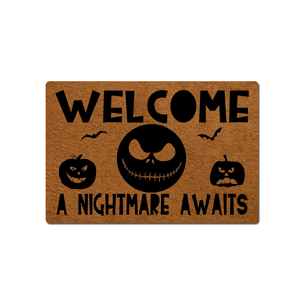 Nightmare Before Christmas Doormat A Nightmare Awaits Funny Doormat