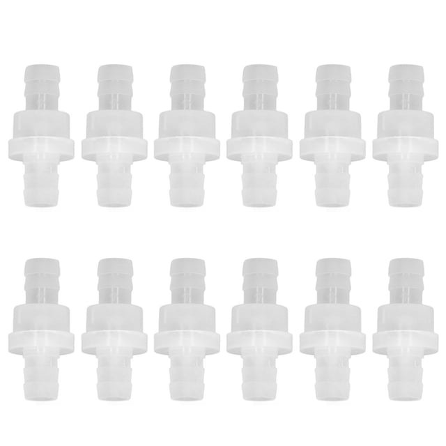 Air Check Valve 12PCS Aquarium Check Valve Resistance Oil Resistant One Way Air Valve PP Check Valve For Fish Tank Chemical Industry 10mm
