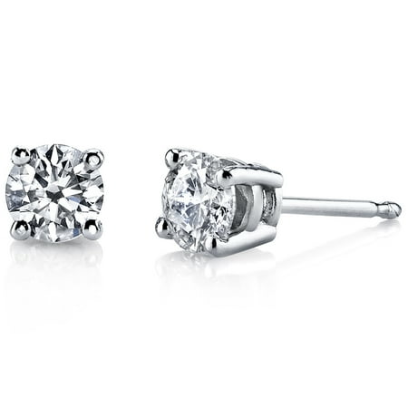 1 Carat Total Lab Grown Diamond Stud Earrings in 14K Gold, F-G Color, SI-I Clarity