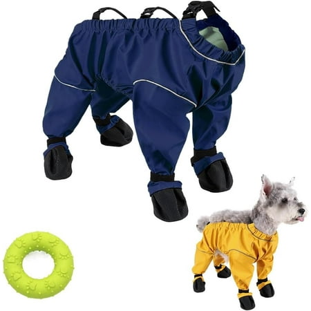Dirty Proof Dog Coat with Feet  Dirtyproof Dog Jacket with Boots  Outside Anti-Slip Waterproof Dog Boots & Paw Protectors Leggings Shoes Raincoats Booties Pants Suspenders