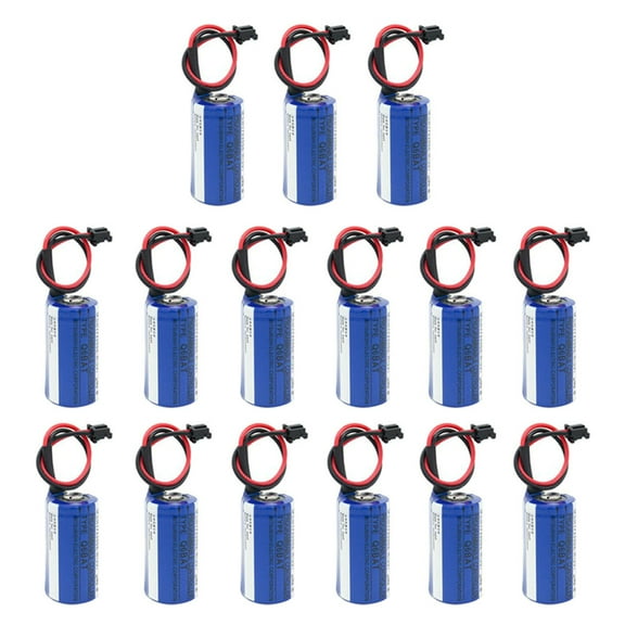 15PCS 1800mAh CR17335SE-R 3V Q6BAT PLC Lithium Battery for QNS System Q6BAT Q25PRHCPU Q170HBATC with Plug