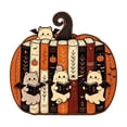 thumbnail image 2 of Halloween Wooden Pumpkin Bookshelf Decor, Rustic Pumpkin Tabletop Ornament with Fall Design, Seasonal Home Decoration for Shelf Mantel Desk Living Room Office Party Display, 2 of 6
