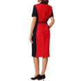thumbnail image 3 of INSPIRE CHIC Women's Sheath Dress Contrast Color Pencil Dresses, 3 of 5