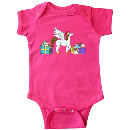

Inktastic Christmas Unicorn with Gifts and Santa Hat Gift Baby Boy or Baby Girl Bodysuit