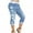 Light Blue-10, variant on Women Plus Size Jeans Jeggings Butterfly Lace Panel Yoga Leggings High Waisted Stretch Capris Denim Pants