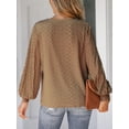 thumbnail image 2 of Cupshe Women's Top Long Puff Sleeve V-Neck Lace Trims Cloth, 2 of 5