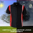 thumbnail image 5 of BIKER WEAR USA Men’s Work Shirt- Mechanical/Industrial Work Shirt with Vertical Reflective Lining Black/Red, 5 of 7
