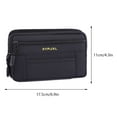 thumbnail image 3 of Men Belt Pack Canvas Wallet Pouch Phone Holder Sports Outdoor Bag, Black, 3 of 5