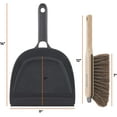 thumbnail image 2 of Superio Handheld Comfort Grip Plastic Dustpan and Wooden Brush Set - Hand Broom with Swiss Natural Horsehair Bristles Compact Design, 2-Pack, 2 of 4