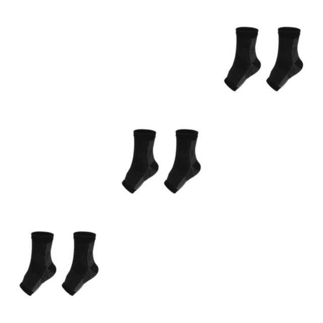 relayinert 2pairs Wide Application Compression Foot Sleeve Non-skid And Sweat Absorption black L/XL 3Set