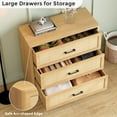 thumbnail image 4 of 3 Drawer Dresser for Bedroom, Rattan Dresser Chest of Drawers, Nightstand with Rattan Decorated Drawers, Wood Dressers for Living Room Bedroom Hallway, 4 of 18