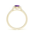 thumbnail image 2 of ANGARA Natural 0.8 Ct. Amethyst with Diamond Halo Ring in 14K Yellow Gold for Women (Ring Size: 11.5), 2 of 9