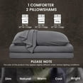 thumbnail image 5 of SLEEP ZONE Full Size Comforter Set, Duvet Insert with Natural Wrinkle Texture, Cotton-Linen Feel, Lightweight and Breathable Fluffy Bedding Sets with 1 Comforter and 2 Pillow Shams (Grey), 5 of 6