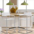 thumbnail image 5 of CRO Decor Stainless Steel Dining Chair Office Chair-White, 5 of 6