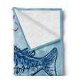 thumbnail image 2 of Fishing Soft Flannel Fleece Throw Blanket, Trout Fish Pictogram with USA National Flag Theme Background Hook and Stars, Cozy Plush for Indoor and Outdoor Use, 60" x 80", Multicolor, by Ambesonne, 2 of 5