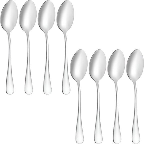 EXLEAF 8 Pcs Teaspoons Set,Food Grade Stainless Steel Spoons Silverware,Metal Spoons,Tea Spoon,Dessert Spoon for Home,Kitchen Or Restaurant,Mirror Polished,Dishwasher Safe,6.7 in