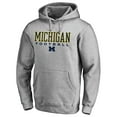 thumbnail image 2 of Men's Heather Gray Michigan Wolverines Team Unity Football Pullover Hoodie, 2 of 3