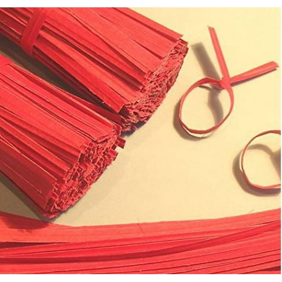 2000pcs 7" Paper Red 7" x 5/32"(4mm) Twist Ties