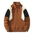 thumbnail image 2 of cfhntfmh Oversized Sweatshirt for Men Plus Size Loose Long Sleeve Buttons Collared Pullover Shirts Casual Color Block Tops, 2 of 7