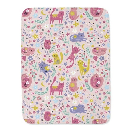 Floral Cats Pattern Blanket -Image by Shutterstock,