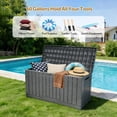 thumbnail image 3 of 60Gal Outdoor Deck Box, Resin Storage Box Container, Patio Storage Bench with Lockable for Patio Furniture, Pool Accessories, Garden Tools (Dark Grey, 227L), 3 of 9