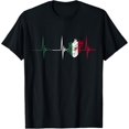 thumbnail image 1 of 100% Cotton Mexico Heart Mexico Flag Heartbeat EKG Pulse Mexican Pride T-Shirt, 1 of 6