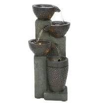 Stoned Jar Cascading Water Fountain with LED Lights